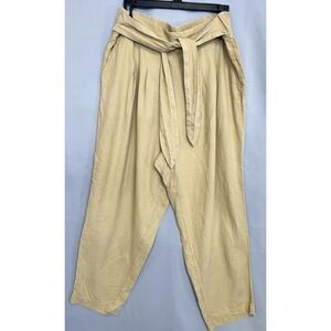 Who What Wear Women's Size XL Pants Kakhis High Rise Relaxed‎ Fit Tapered Linen